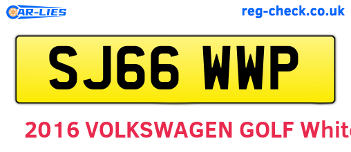 SJ66WWP are the vehicle registration plates.