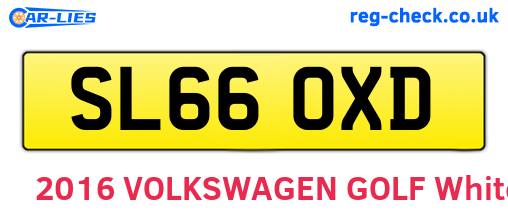 SL66OXD are the vehicle registration plates.