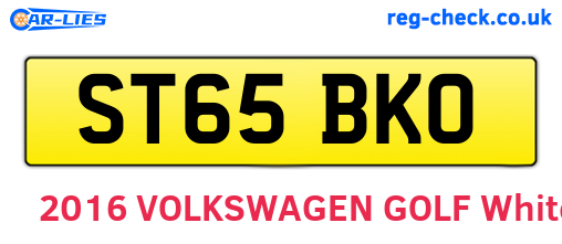 ST65BKO are the vehicle registration plates.