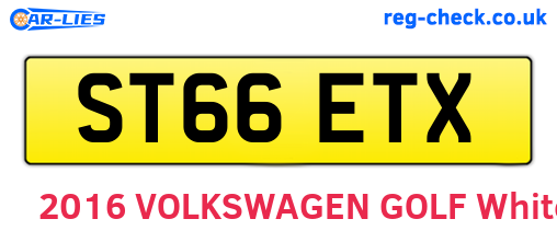 ST66ETX are the vehicle registration plates.
