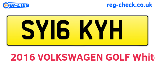 SY16KYH are the vehicle registration plates.