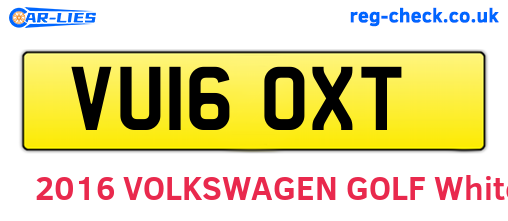 VU16OXT are the vehicle registration plates.