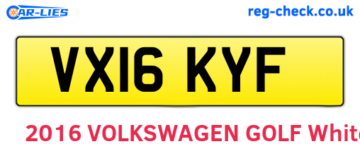 VX16KYF are the vehicle registration plates.
