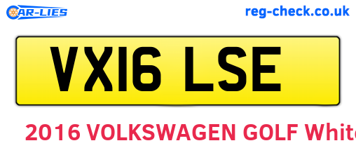 VX16LSE are the vehicle registration plates.