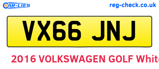 VX66JNJ are the vehicle registration plates.
