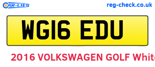 WG16EDU are the vehicle registration plates.