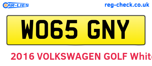 WO65GNY are the vehicle registration plates.