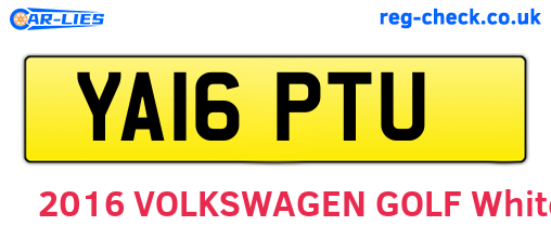 YA16PTU are the vehicle registration plates.