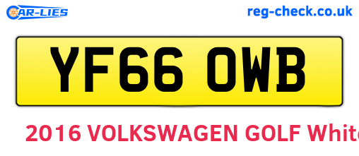 YF66OWB are the vehicle registration plates.