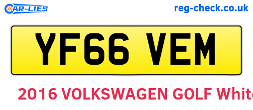YF66VEM are the vehicle registration plates.