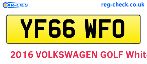 YF66WFO are the vehicle registration plates.