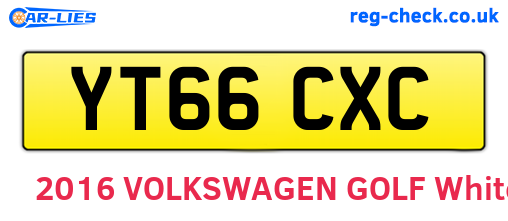 YT66CXC are the vehicle registration plates.