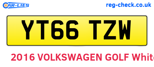 YT66TZW are the vehicle registration plates.