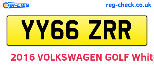YY66ZRR are the vehicle registration plates.