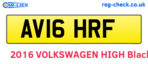AV16HRF are the vehicle registration plates.