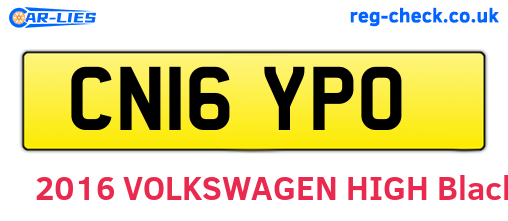 CN16YPO are the vehicle registration plates.