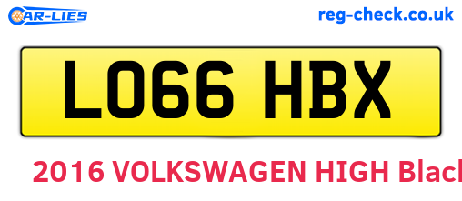 LO66HBX are the vehicle registration plates.