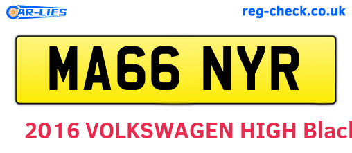 MA66NYR are the vehicle registration plates.