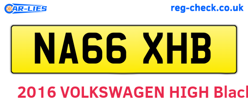NA66XHB are the vehicle registration plates.