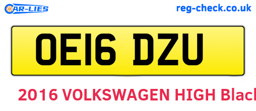OE16DZU are the vehicle registration plates.