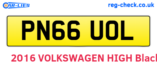 PN66UOL are the vehicle registration plates.