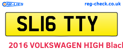 SL16TTY are the vehicle registration plates.