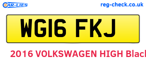 WG16FKJ are the vehicle registration plates.