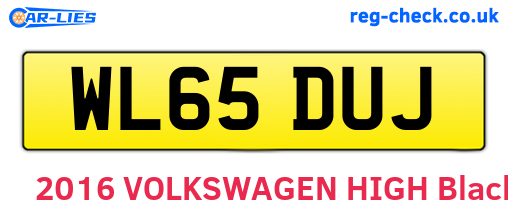 WL65DUJ are the vehicle registration plates.
