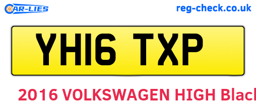 YH16TXP are the vehicle registration plates.