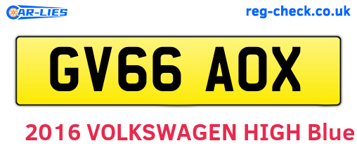 GV66AOX are the vehicle registration plates.