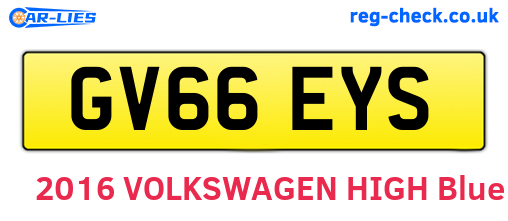 GV66EYS are the vehicle registration plates.