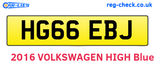 HG66EBJ are the vehicle registration plates.
