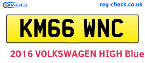 KM66WNC are the vehicle registration plates.