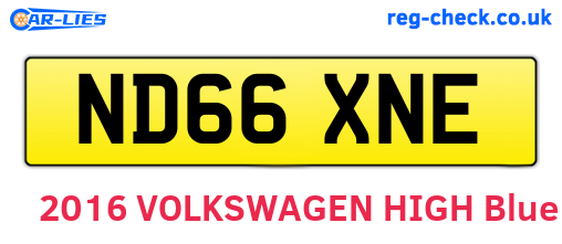 ND66XNE are the vehicle registration plates.