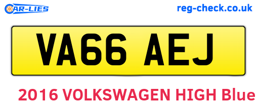 VA66AEJ are the vehicle registration plates.