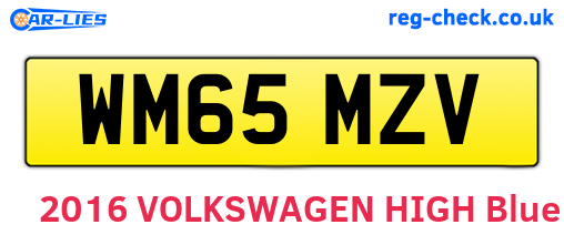 WM65MZV are the vehicle registration plates.