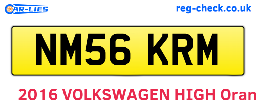 NM56KRM are the vehicle registration plates.