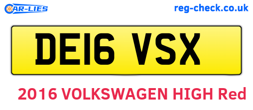 DE16VSX are the vehicle registration plates.