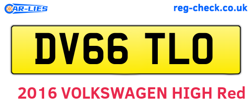 DV66TLO are the vehicle registration plates.