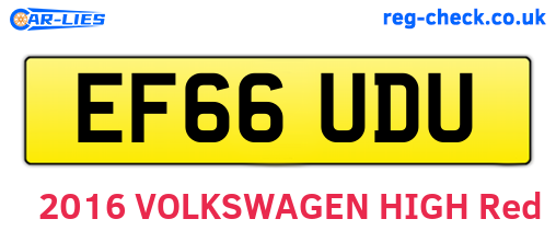 EF66UDU are the vehicle registration plates.