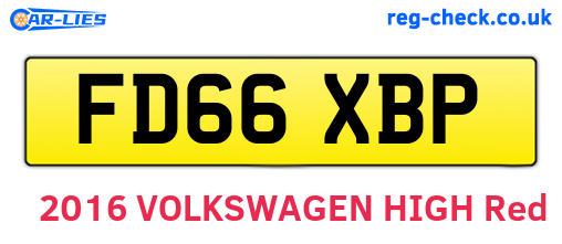 FD66XBP are the vehicle registration plates.