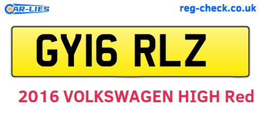 GY16RLZ are the vehicle registration plates.