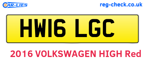 HW16LGC are the vehicle registration plates.
