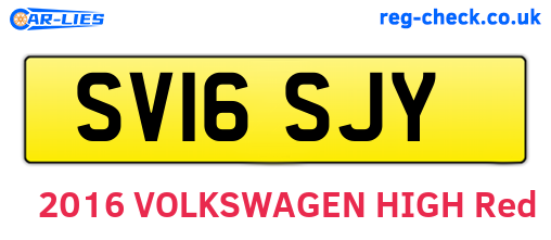 SV16SJY are the vehicle registration plates.