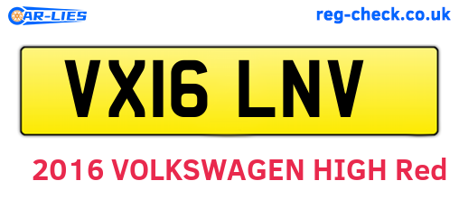 VX16LNV are the vehicle registration plates.