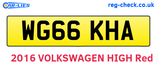 WG66KHA are the vehicle registration plates.