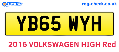 YB65WYH are the vehicle registration plates.