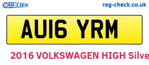 AU16YRM are the vehicle registration plates.
