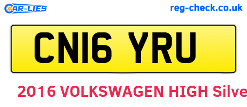 CN16YRU are the vehicle registration plates.