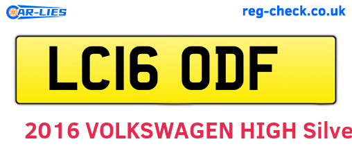 LC16ODF are the vehicle registration plates.